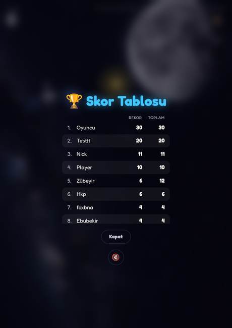 Yıldızlararası skor tablosu